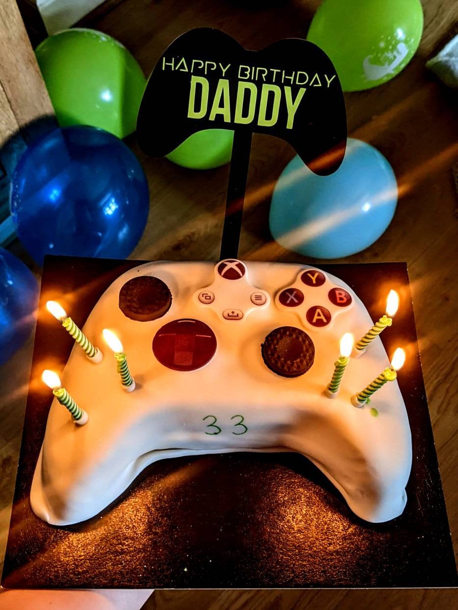 Custom Acrylic Gaming Cake Topper | PlayStation / X box Style | Any Wording, any Characters / Symbol | Cake Decoration |