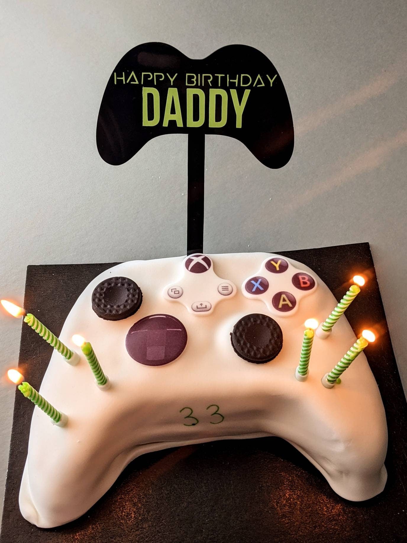 Custom Acrylic Gaming Cake Topper | PlayStation / X box Style | Any Wording, any Characters / Symbol | Cake Decoration |