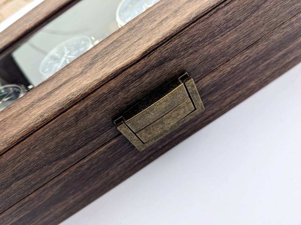 Personalised Wooden Effect Watch Box | Luxe Line | Luxury ModernWatch Storage | | Gifts for Men | Brother Dad Husband Boyfriend Son Gift