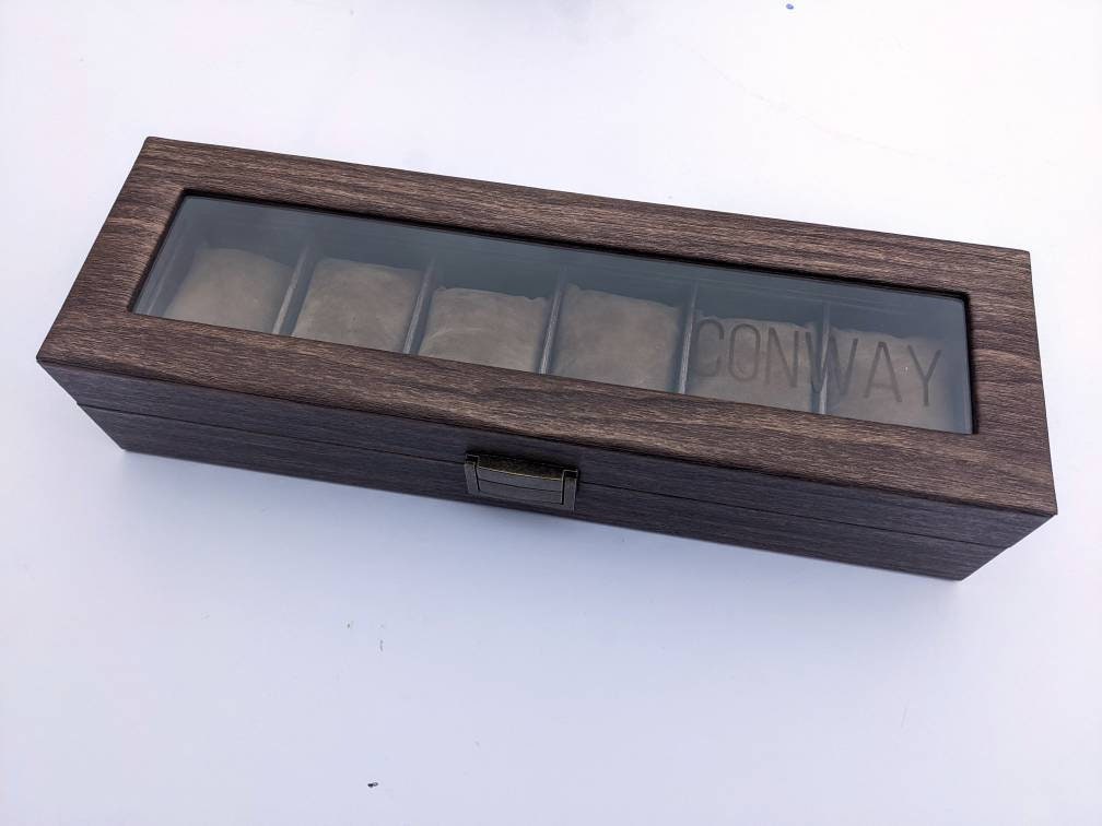 Personalised Wooden Effect Watch Box | Luxe Line | Luxury ModernWatch Storage | | Gifts for Men | Brother Dad Husband Boyfriend Son Gift