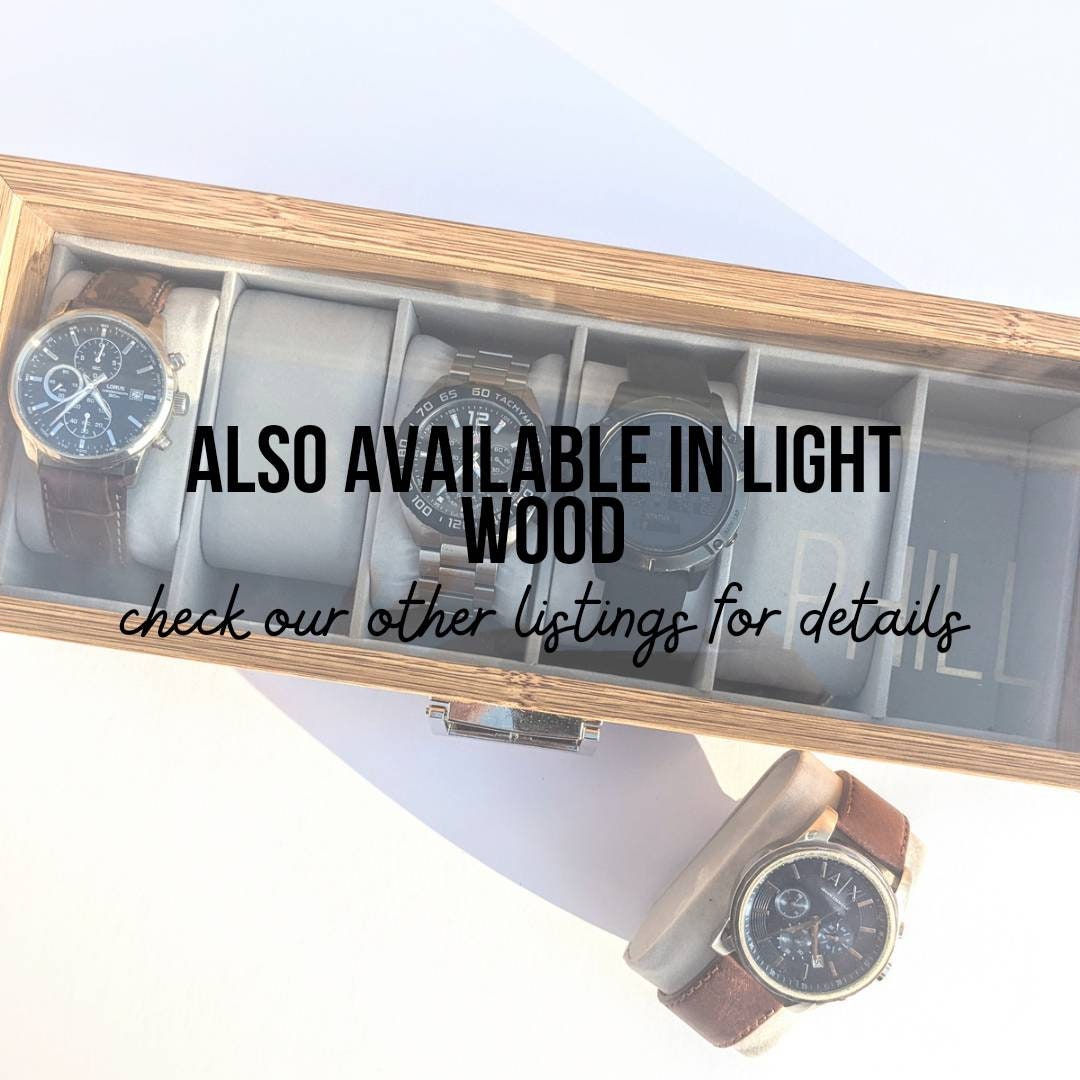 Personalised Wooden Effect Watch Box | Luxe Line | Luxury ModernWatch Storage | | Gifts for Men | Brother Dad Husband Boyfriend Son Gift