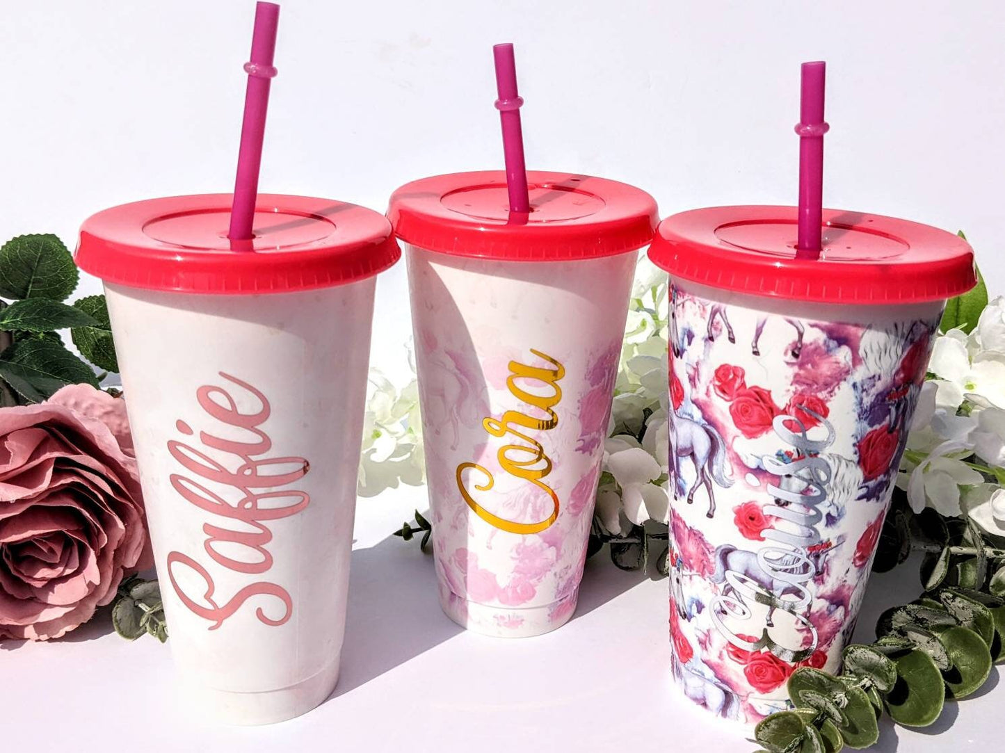 Personalised Colour Changing unicorn Cold Cup (24oz) | Changes Colour with Cold Drink | Drinks Tumbler | Starbucks Style | Summer