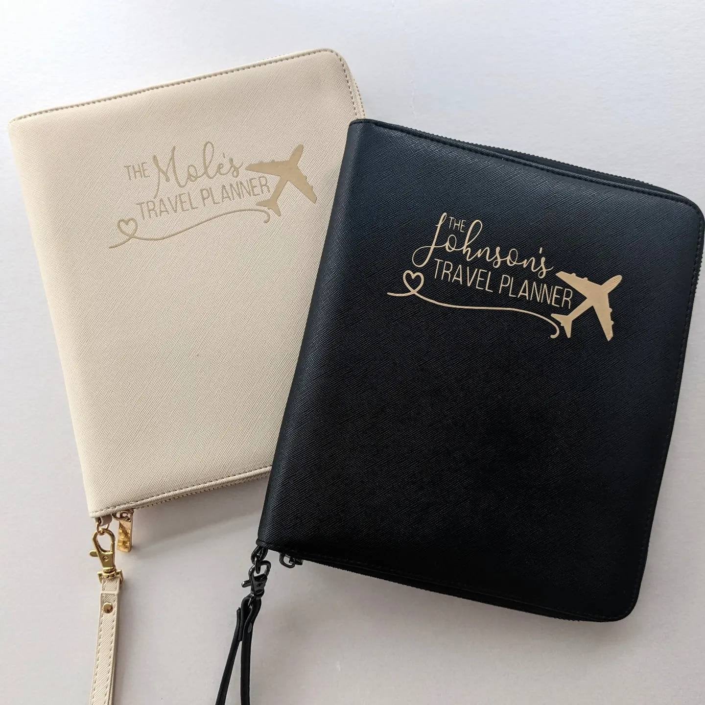 Personalised Travel Document Wallet | Luxe Line | PU Leather Travel Planner | Luxury Travel Accessory | Travel Gift | Family Holiday Planner