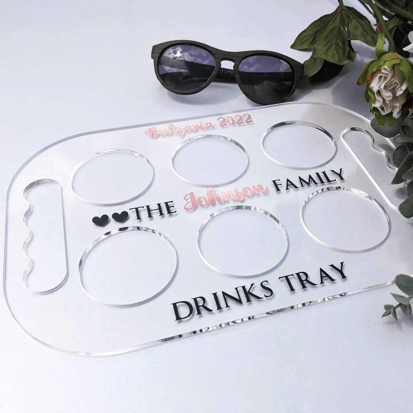 Personalised All Inclusive Drinks Tray | Family Holiday | Travel Gift | Holiday Hack | Bar Tray | Resort | Summer Holiday | Poolside Drinks