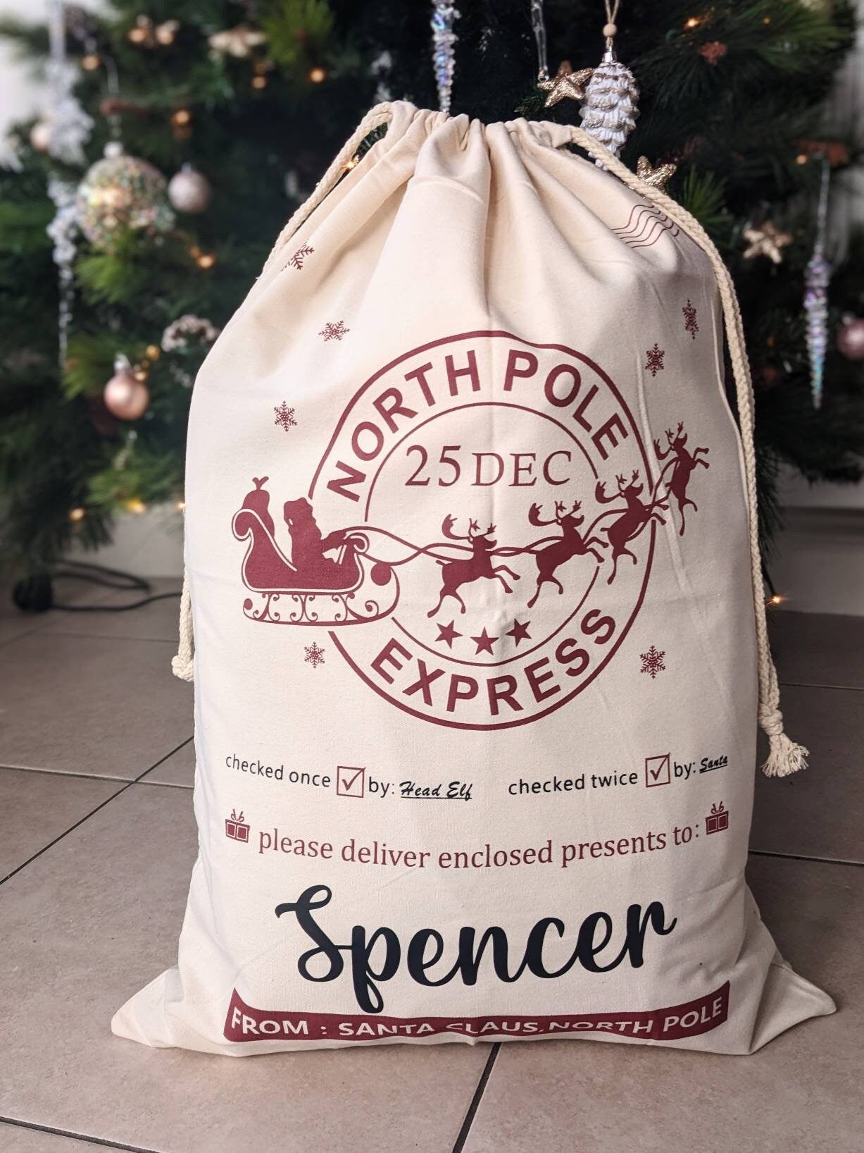 Personalised Christmas Stocking | Knitted Xmas Stocking | Christmas Decorations | Christmas Gifting | Kids Christmas Gift | Family Stocking
