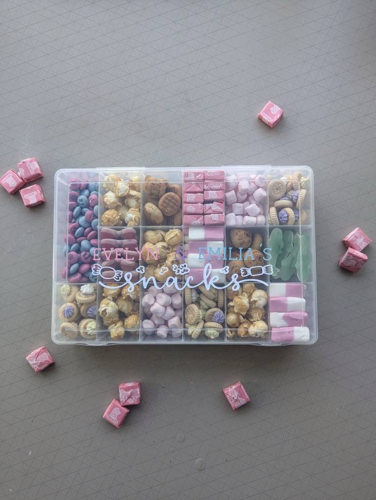 Personalised Travel Snacks Box | Plane Snacks | Road Trip Snacks | Child Snack Box with Compartments | Long Journey | Child Holiday Gift