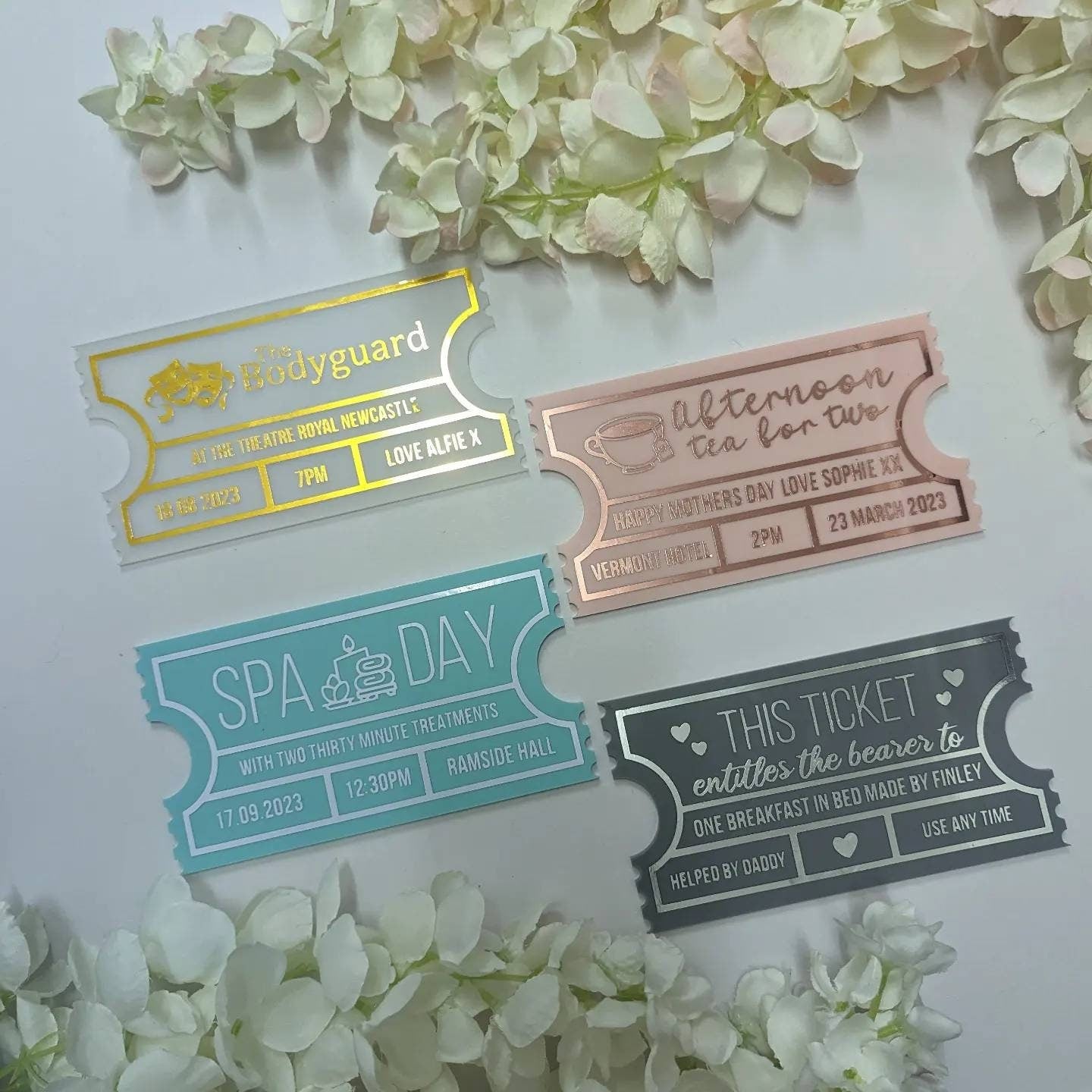 Custom Decorative Gift Ticket  | Experience Gift Giving Idea | Personalised Ticket Stub | Gig Tickets, Theatre Tickets, Spa Day Tickets