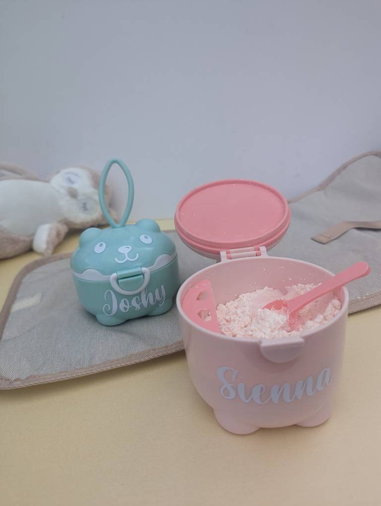 Personalised Baby Milk Powder Holder | Baby Formula Container | Baby Shower Gift | New Baby Gift | Nappy Bag Essential | Travel with Baby