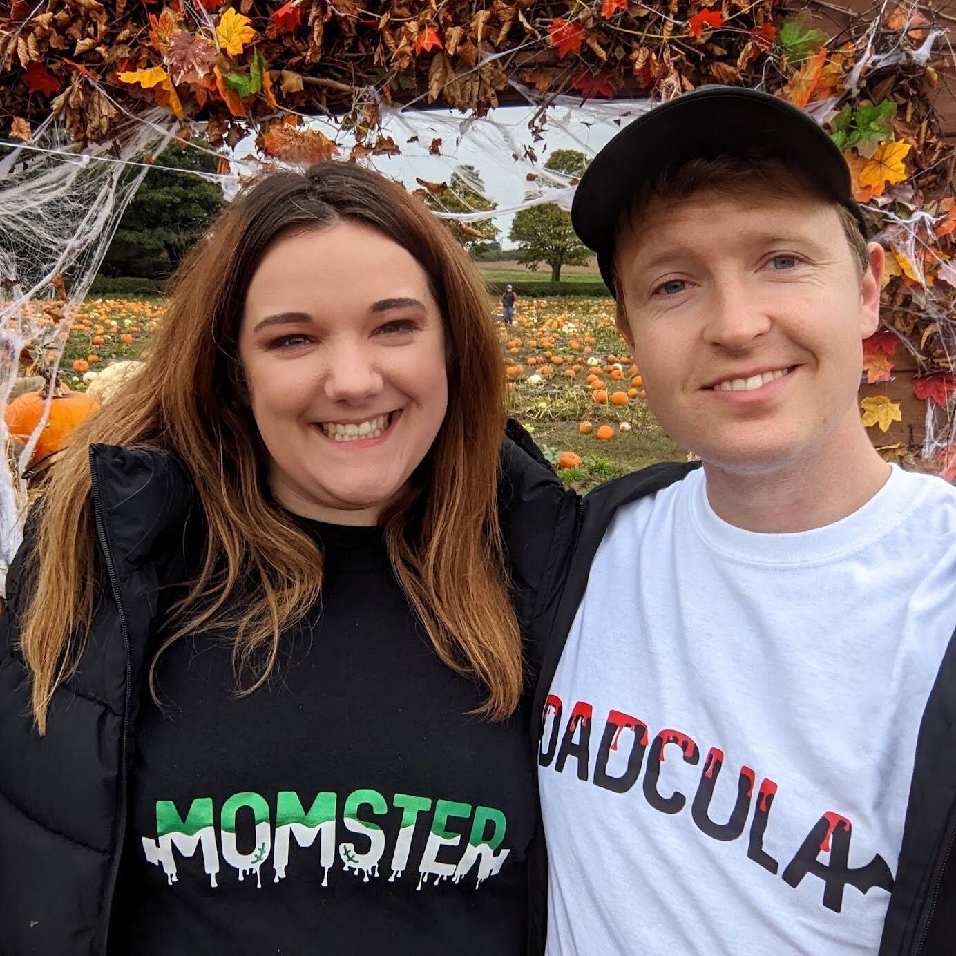 Mom-ster Dad-cular Halloween T-shirt set | Couples Halloween t-shirts | Adult Casual Halloween Outfit | Pumpkin Patch Scare Walk Attire