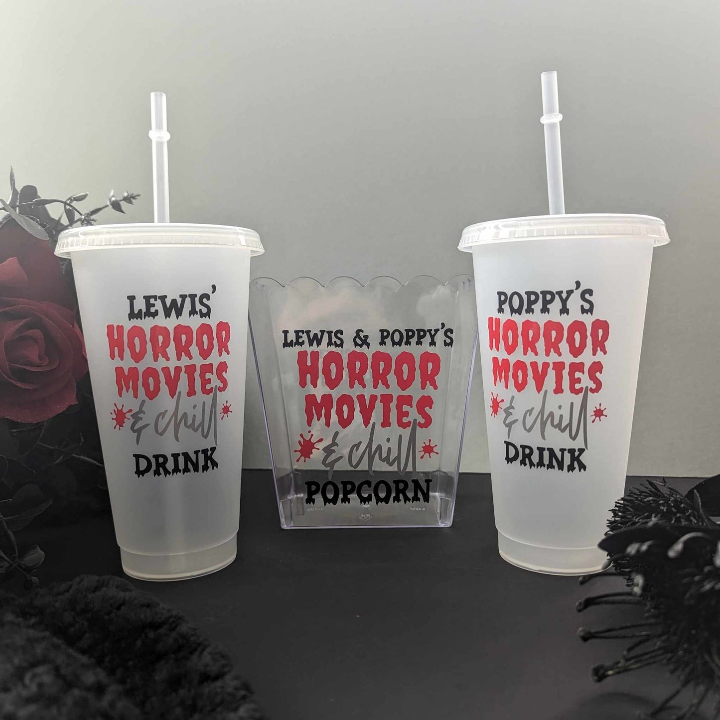 Personalised Horror Snacks | Halloween Film / Cinema Lover Gift | Popcorn & Drink | Film Addict | Horror Movie Lover | Movie Nights