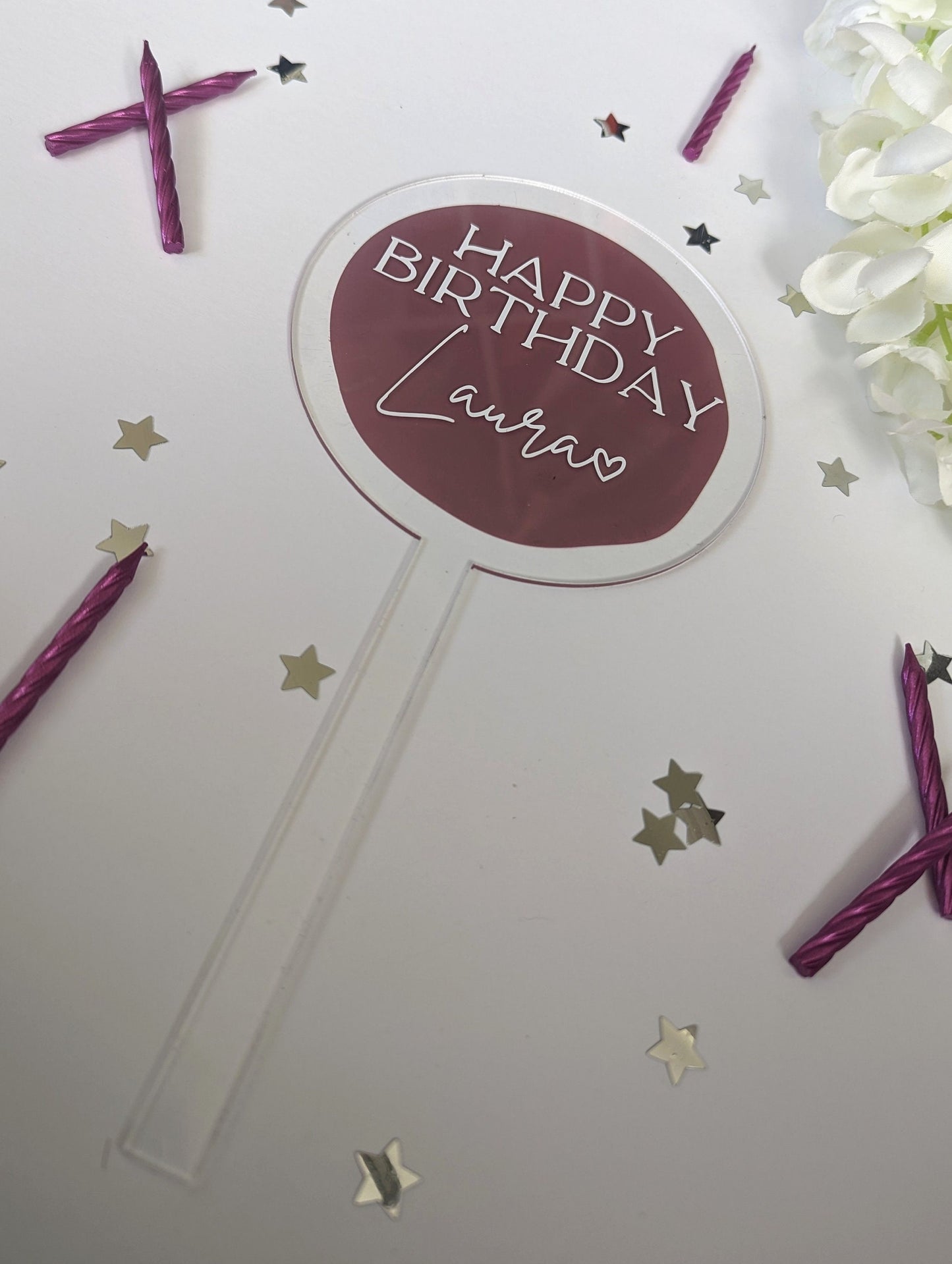 Personalised Acrylic Birthday Cake Topper | Custom Cake Decoration | Any Wording, Any Colour | Cake Decorator, Maker Business
