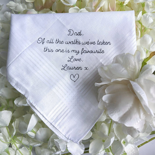 Personalised hankercheif | Dad Wedding Gift | Father of the Bride Gift | Sentimental Wedding Gift | Aisle Gift | Daddys Girl