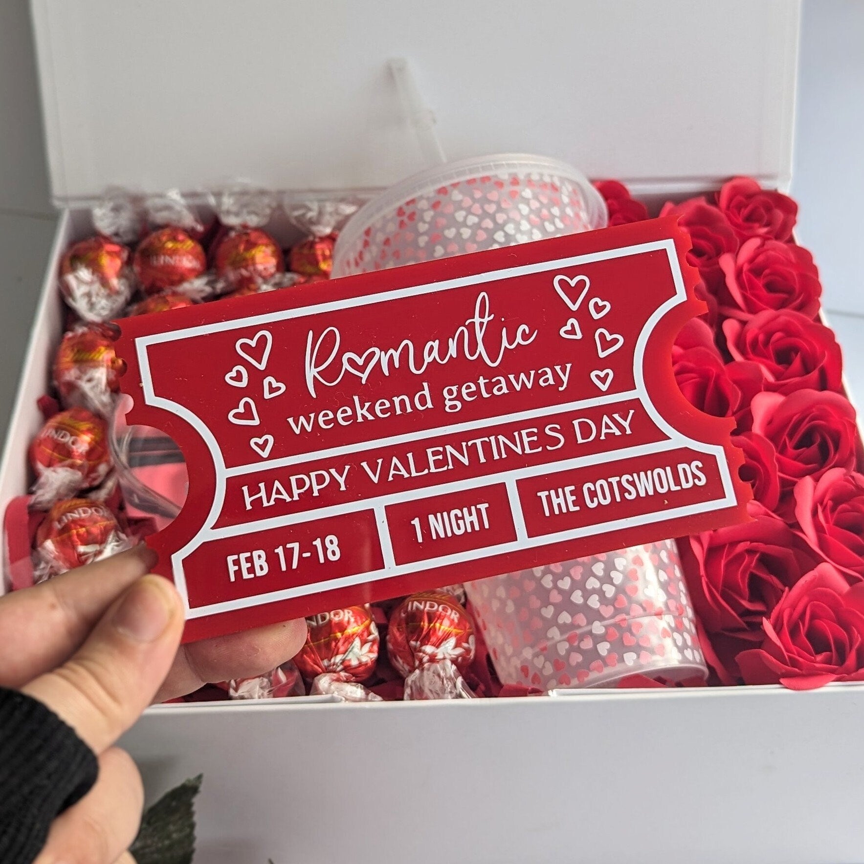 Valentine's Acrylic Gift Ticket | Experience Gift Giving Idea | Personalised Ticket Stub | Gig Tickets, Theatre Tickets, Spa Day Tickets