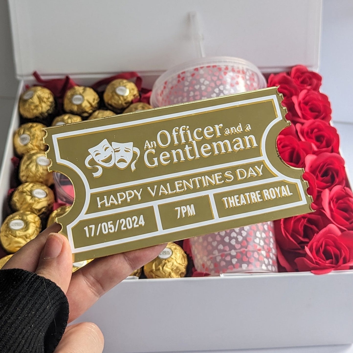 Valentine's Acrylic Gift Ticket | Experience Gift Giving Idea | Personalised Ticket Stub | Gig Tickets, Theatre Tickets, Spa Day Tickets