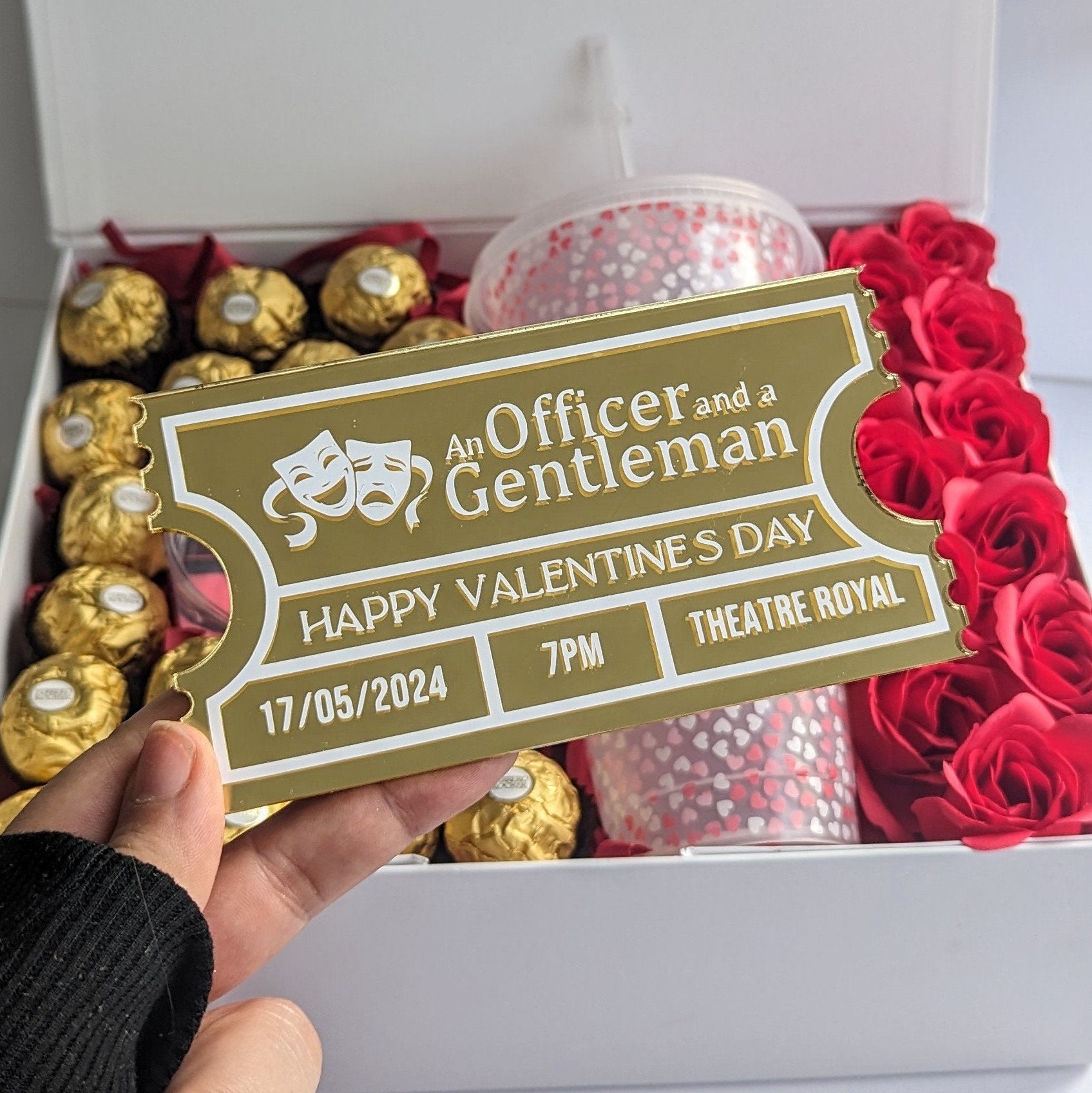 Valentine's Acrylic Gift Ticket | Experience Gift Giving Idea | Personalised Ticket Stub | Gig Tickets, Theatre Tickets, Spa Day Tickets