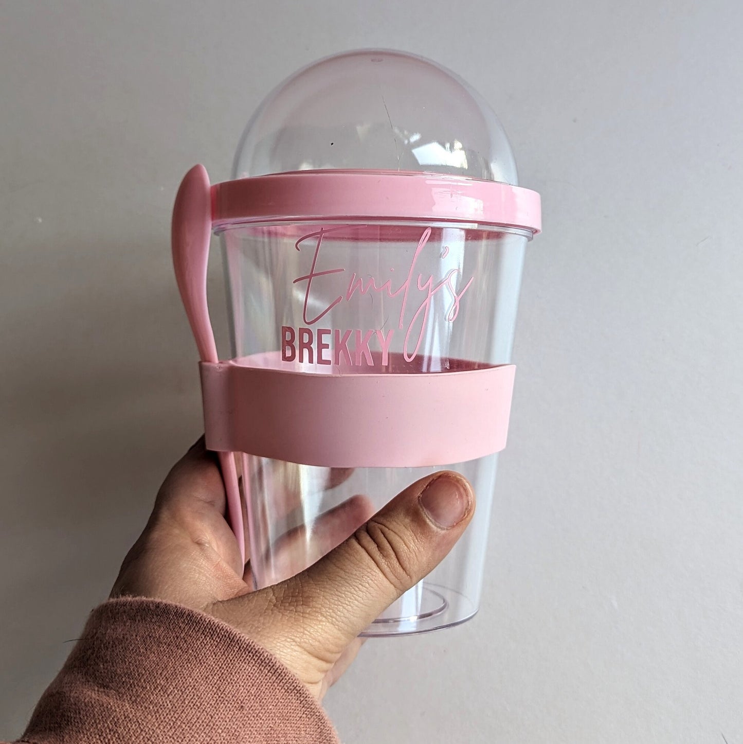 Personalised Pastel Breakfast Pots | Breakfast on the Go | Mum Sister Girlfriend Gift | Overnight Oats | Breakfast Container Storage