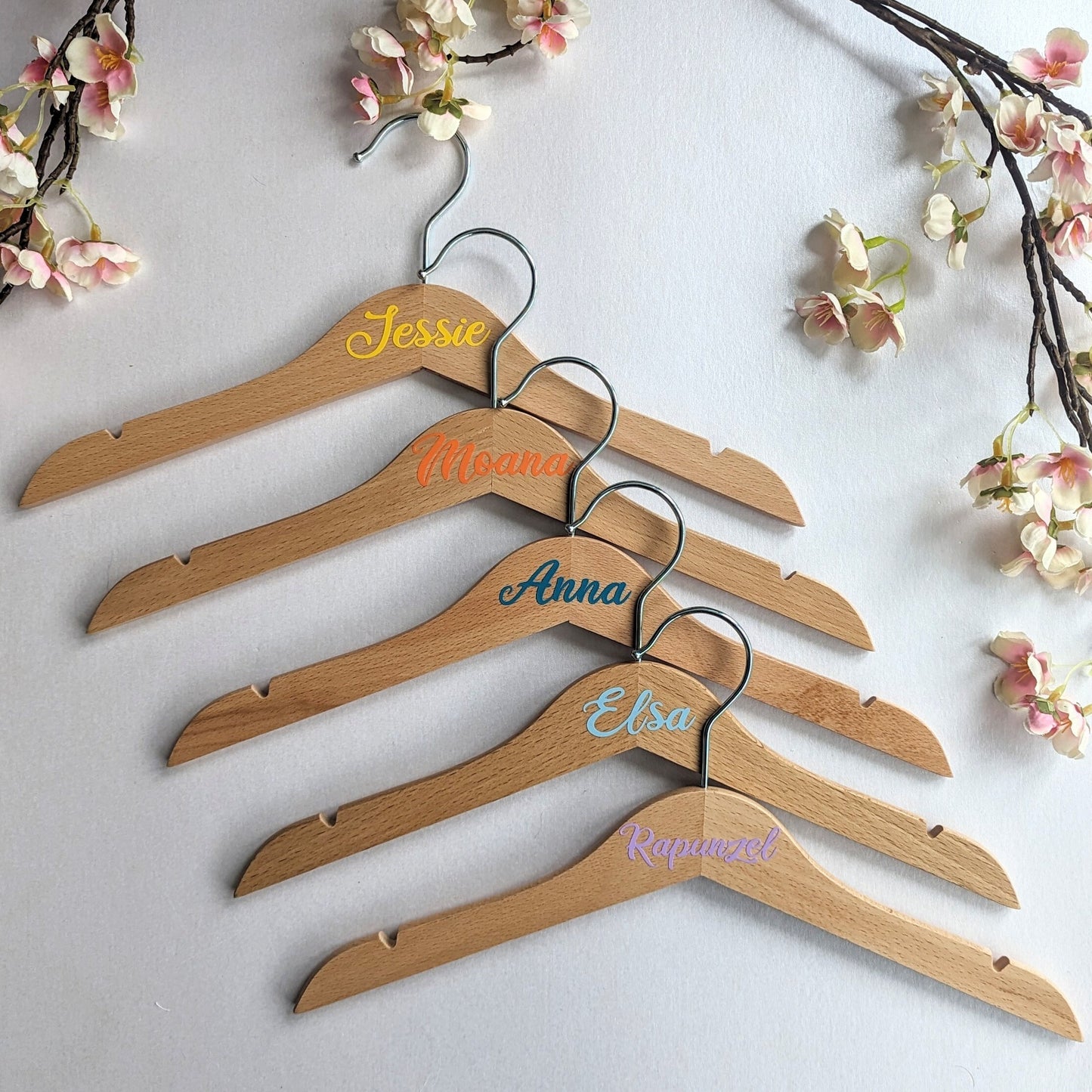 Personalised Princess Dress Costume Hangers | Nursery Kids Room Decor | Dress Up Display | Kids Personalised Hanger | Any Name any Colour