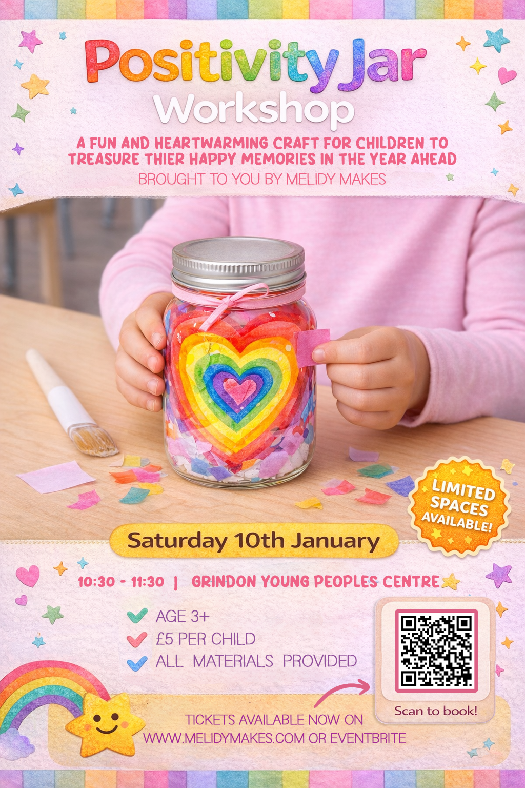 KIDS CRAFT WORKSHOP - POSITIVITY JARS -  JANUARY 10TH