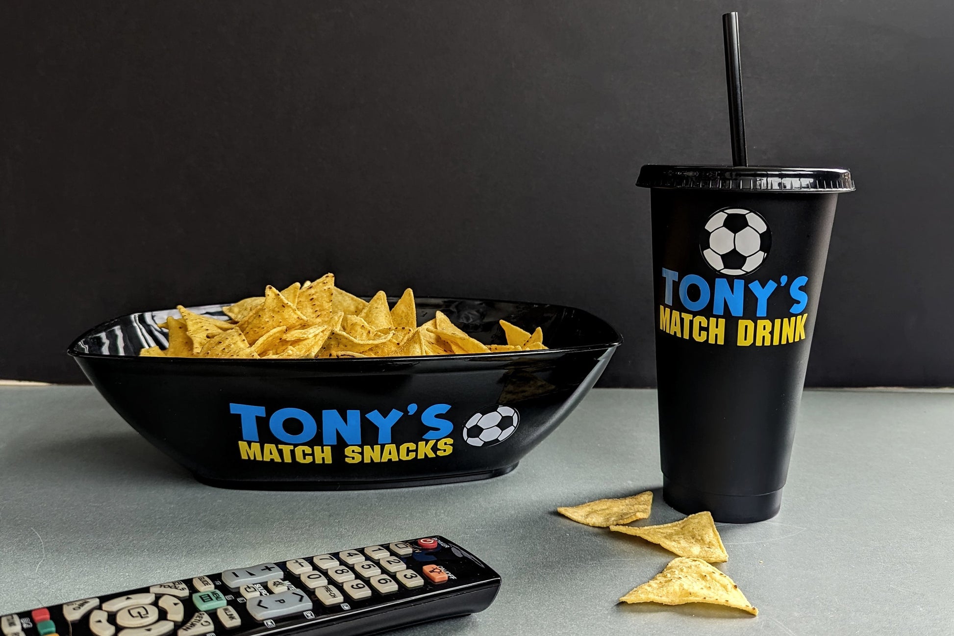 Personalised Football Match Snack Pot & Drinks Cup | Football Fan/Soccer Lover | Game Snacks | Son Brother Father Dad Husband Boyfriend Gift