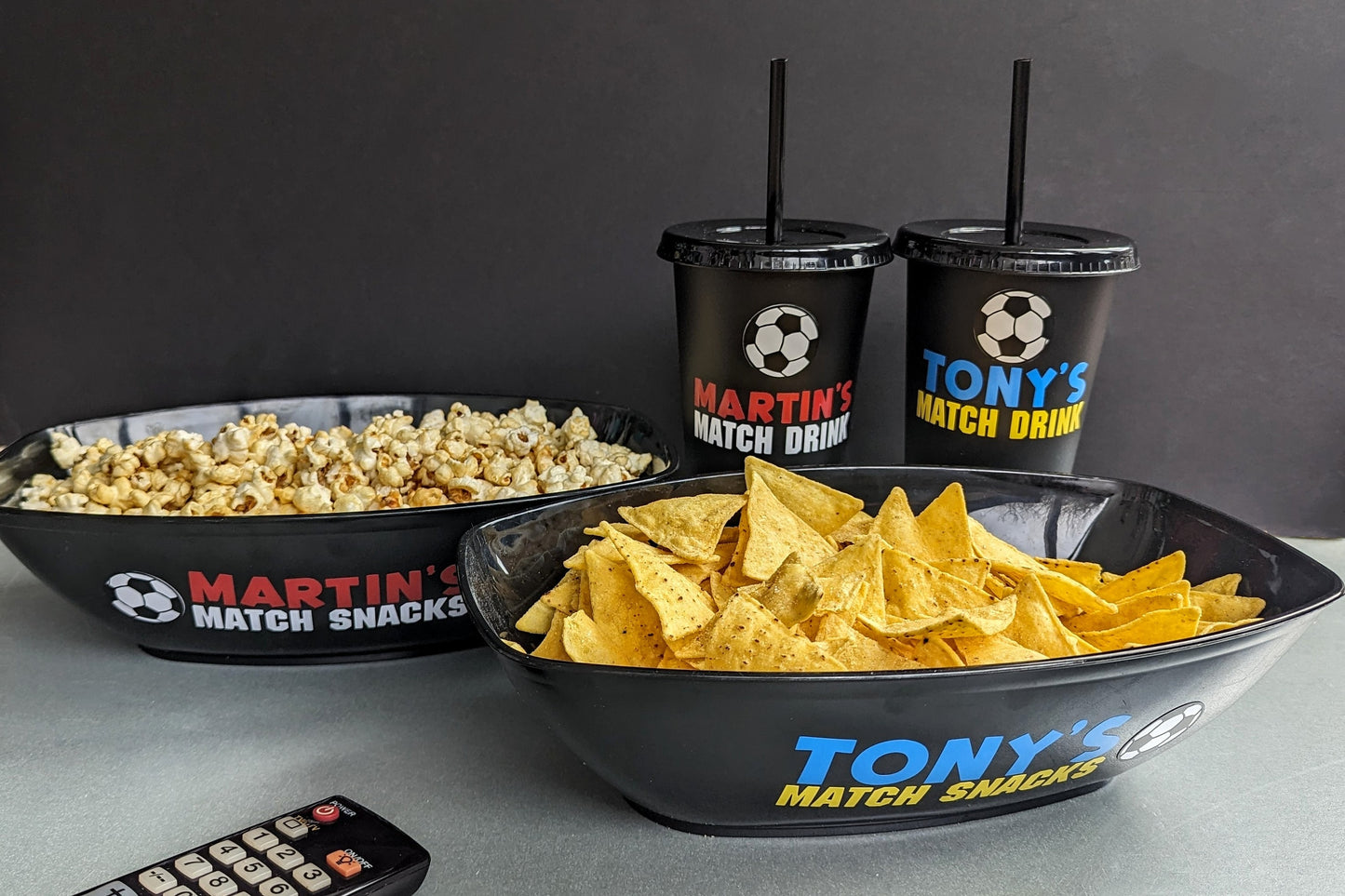 Personalised Football Match Snack Pot & Drinks Cup | Football Fan/Soccer Lover | Game Snacks | Son Brother Father Dad Husband Boyfriend Gift