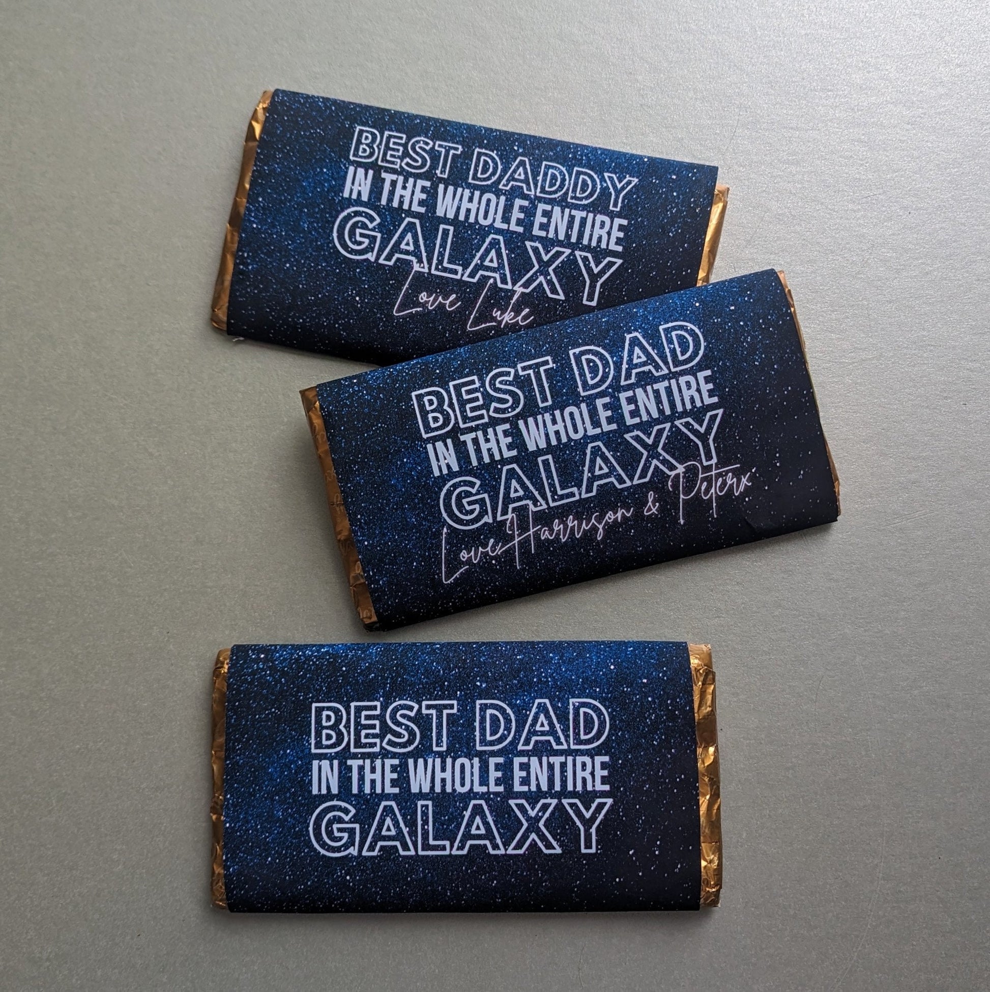 Chocolate Bar Wrapper | Best Dad in the Galaxy | Galaxy Bar Wrapper | Father's Day Gift | Dad, Father, Husband Gift | Space Lover