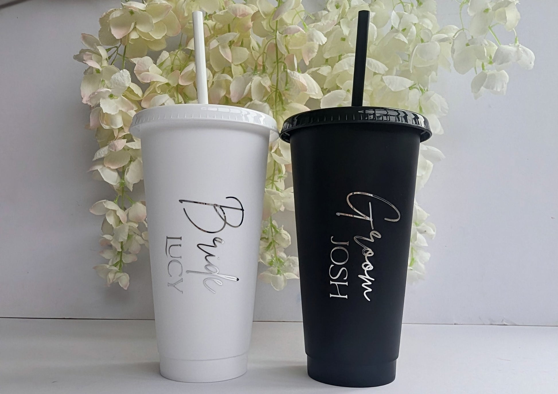 Wedding Bride and Groom Cold Cups | Getting Ready Gifts Mr and Mrs | Mrs and Mrs | Mr and Mr | Personalised Cold Cups | Couple Wedding Gift