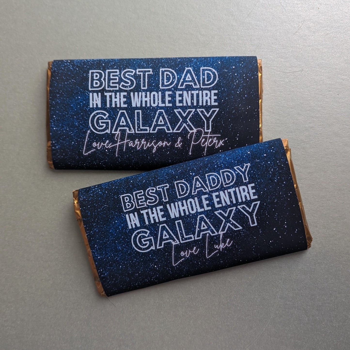 Chocolate Bar Wrapper | Best Dad in the Galaxy | Galaxy Bar Wrapper | Father's Day Gift | Dad, Father, Husband Gift | Space Lover