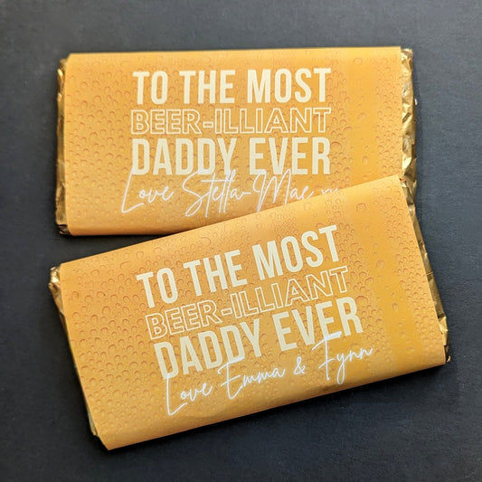 Chocolate Bar Wrapper | Beer-illiant Dad | Galaxy Bar Wrapper | Father's Day Gift | Dad, Father, Husband Gift | Beer Lager Lover