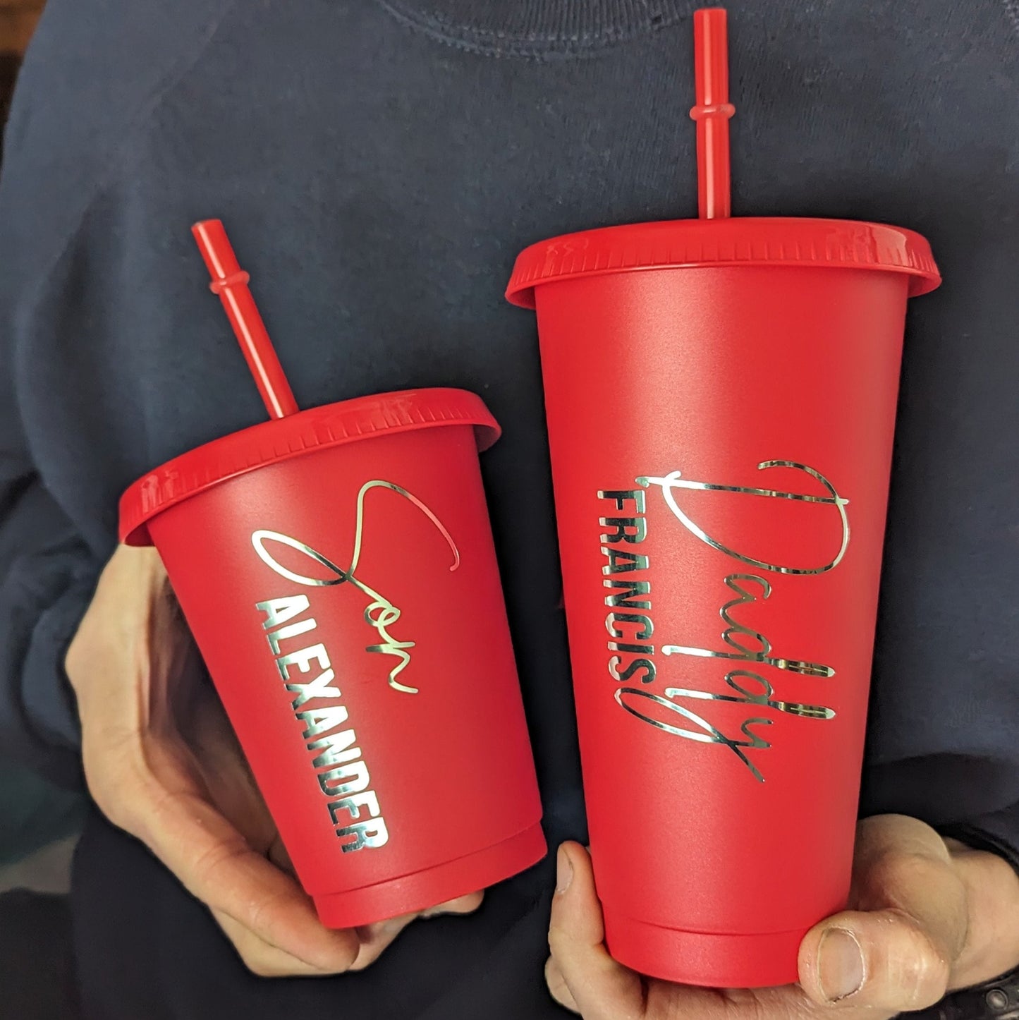 Personalised Daddy and Me Cold Cups (16oz and 24oz) | Father and Son Gift | Custom Tumbler | Mini Me | Father's Day Gift