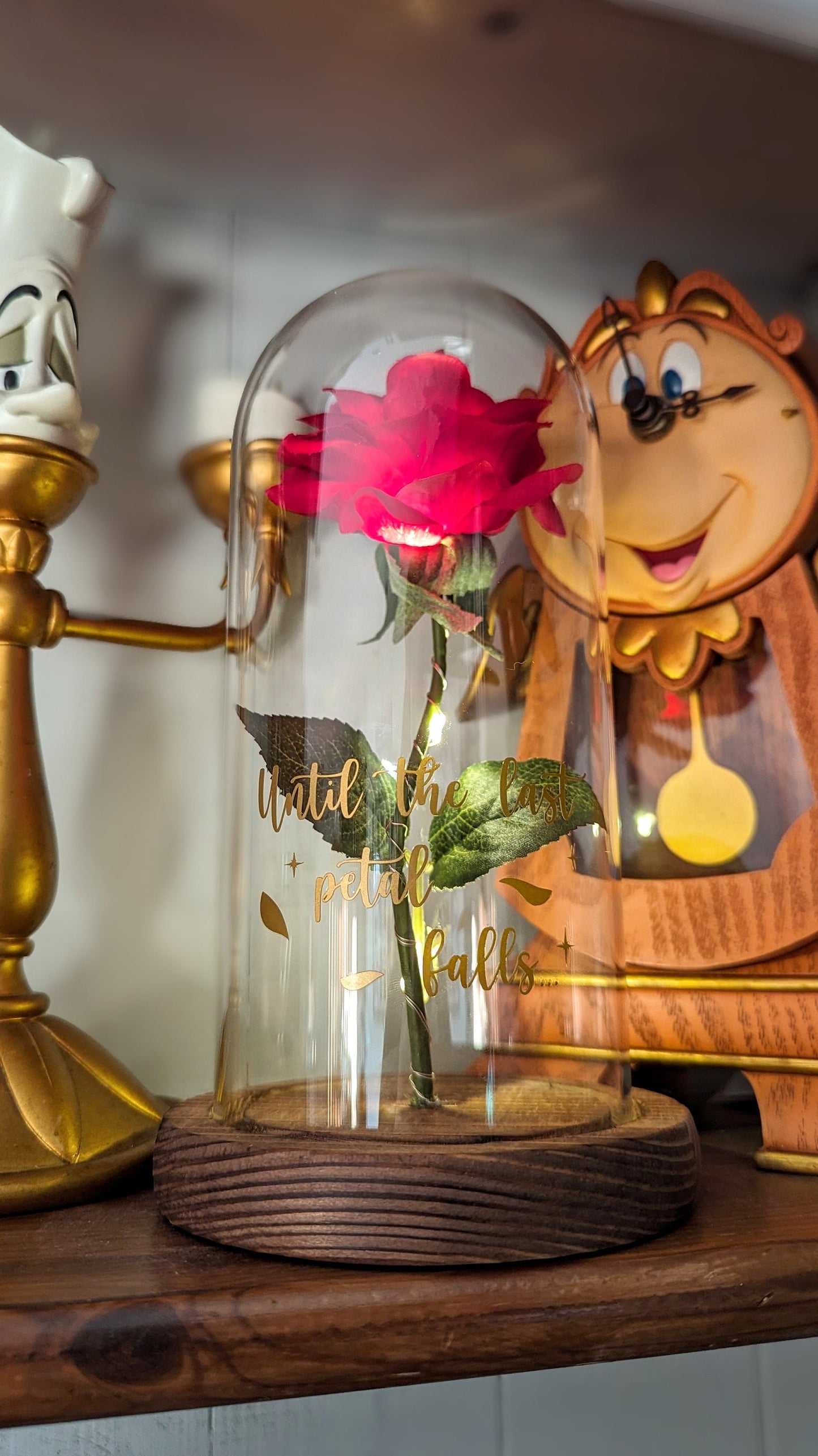 Enchanted Rose | Beauty and the Beast Inspired Light up Rose | Bedside Lamp | Wedding Decor | Until the Last Petal Falls | Wife Girlfriend