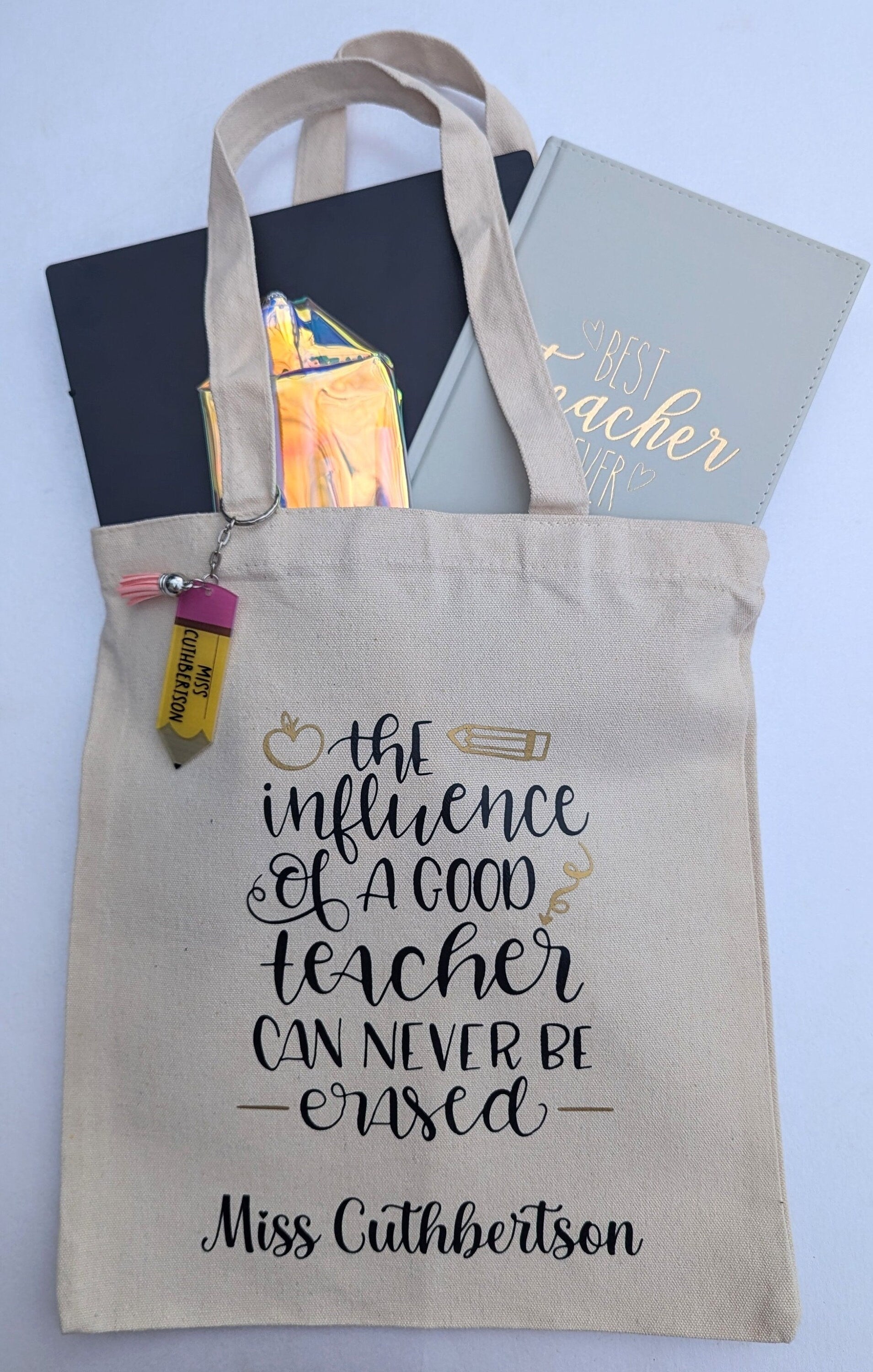 Personalised Teacher Gift - Tote Bag | Teacher Quote | End of Term gift | School Teacher | Teaching Assistant | Practical Teacher Gift