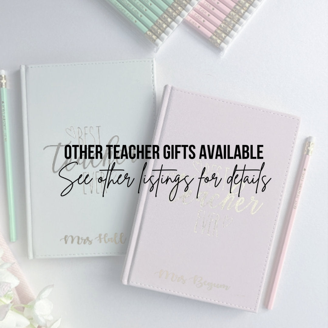 Personalised Notebook Teacher Gift | Thank You Gift for Teachers | Personal Class Gift | Best Teacher Ever | Note Pad | Teaching Assistant