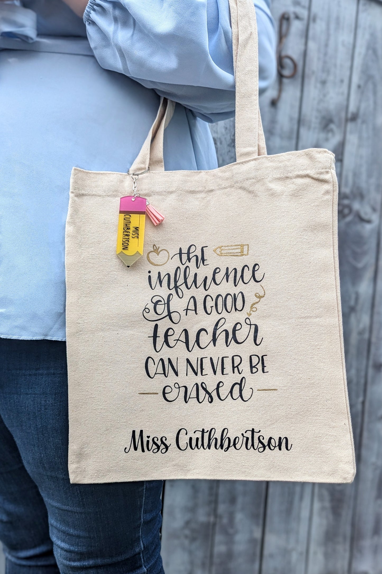 Personalised Teacher Gift - Tote Bag | Teacher Quote | End of Term gift | School Teacher | Teaching Assistant | Practical Teacher Gift