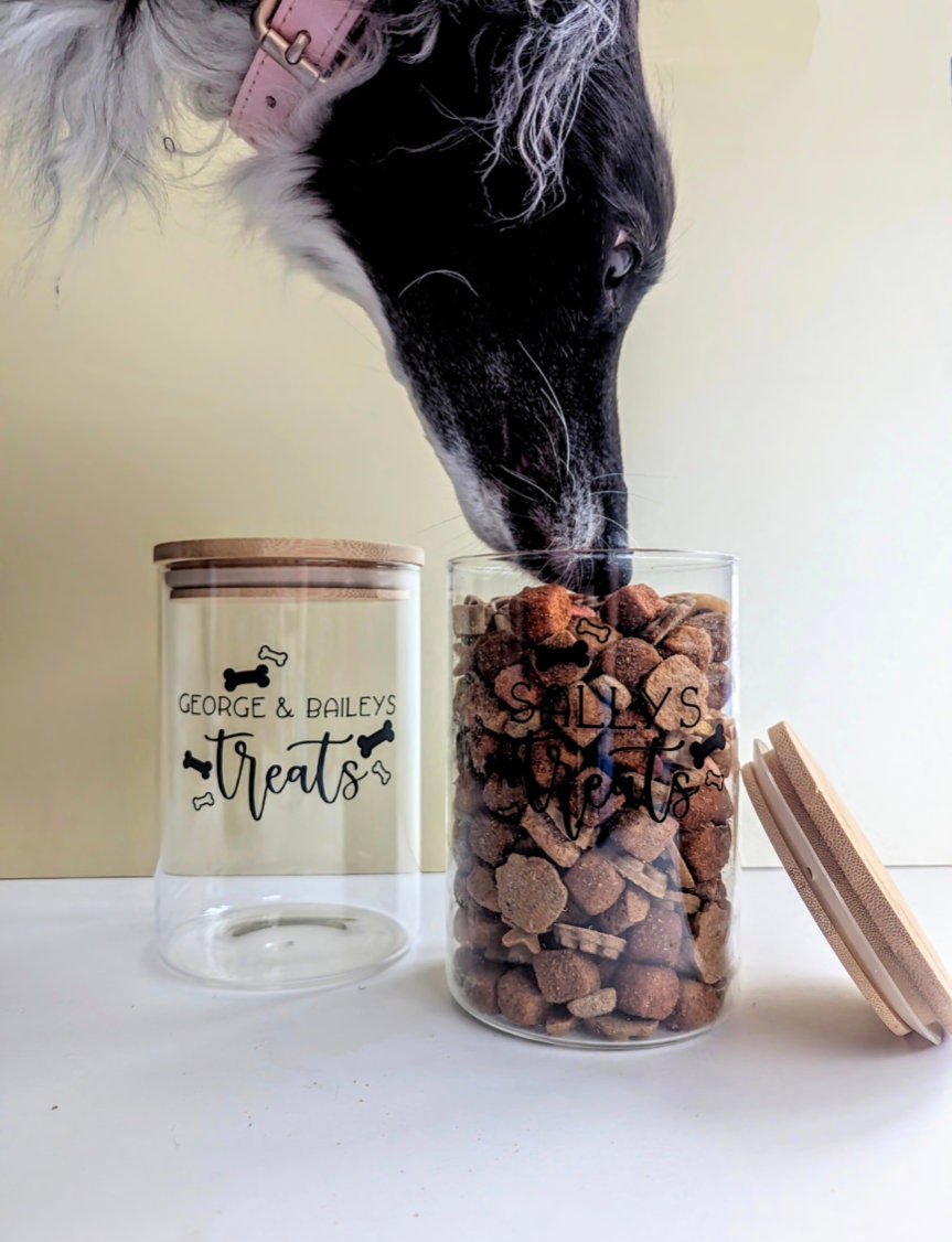 Personalised Dog Treat Jar | Dog Lover Gift | Dog Treats | Custom Bamboo Lid Jar | Pet Treats | Glass Jar | Dog Food Jar | Organise