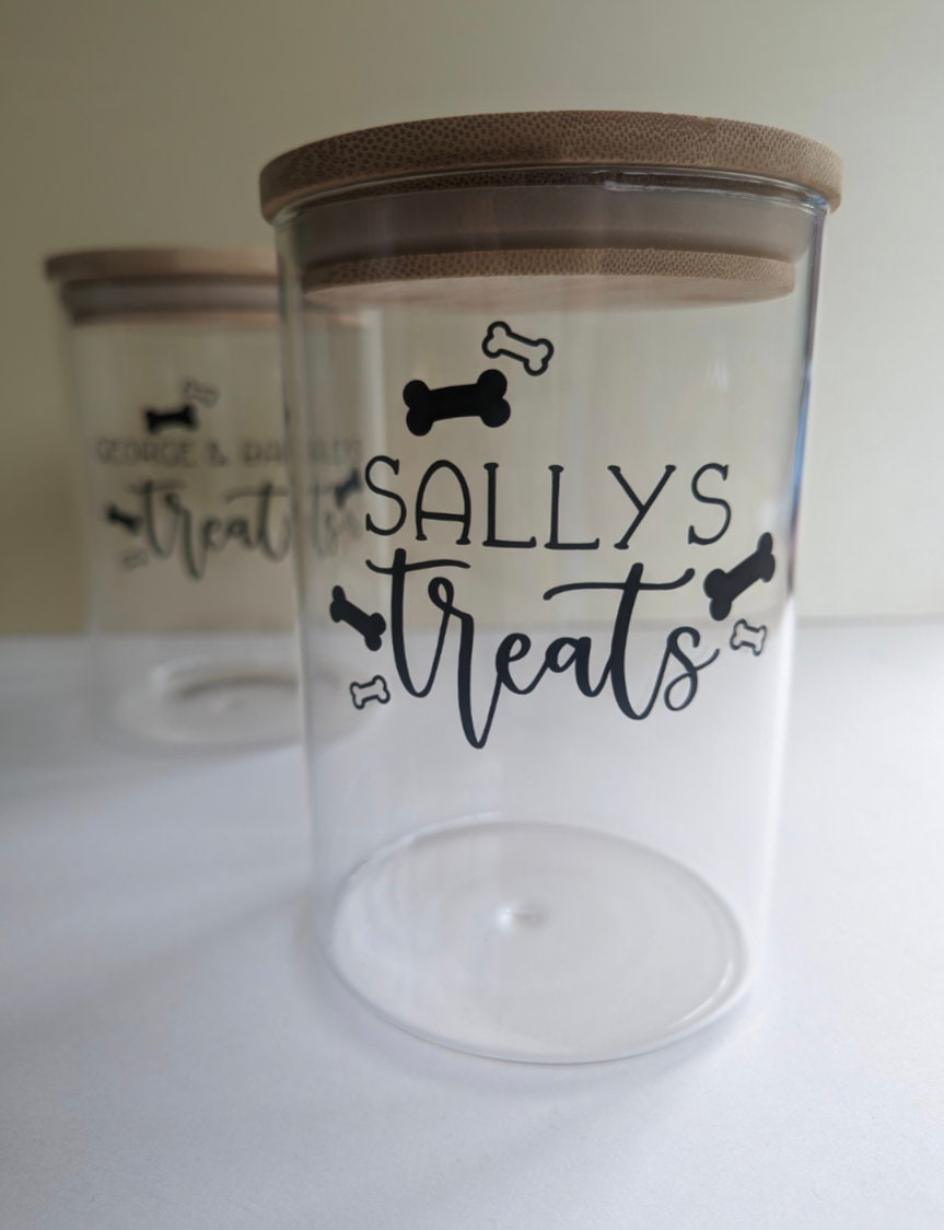 Personalised Dog Treat Jar | Dog Lover Gift | Dog Treats | Custom Bamboo Lid Jar | Pet Treats | Glass Jar | Dog Food Jar | Organise