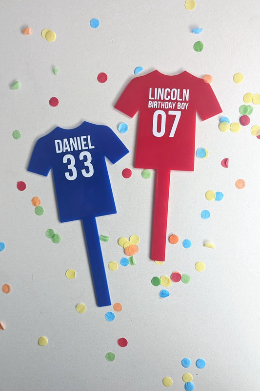 Custom Acrylic Football Cake Topper | Football Top Style | Any Wording, any Characters / Symbol | Cake Decoration | Mens Birthday Cake