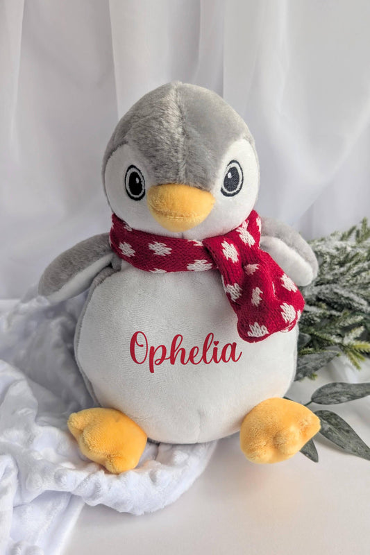 Personalised Christmas Penguin Teddy | Kids Christmas Gift | Baby's First Christmas | Chirtmas Eve Box | Penguin Plush Cuddly Toy