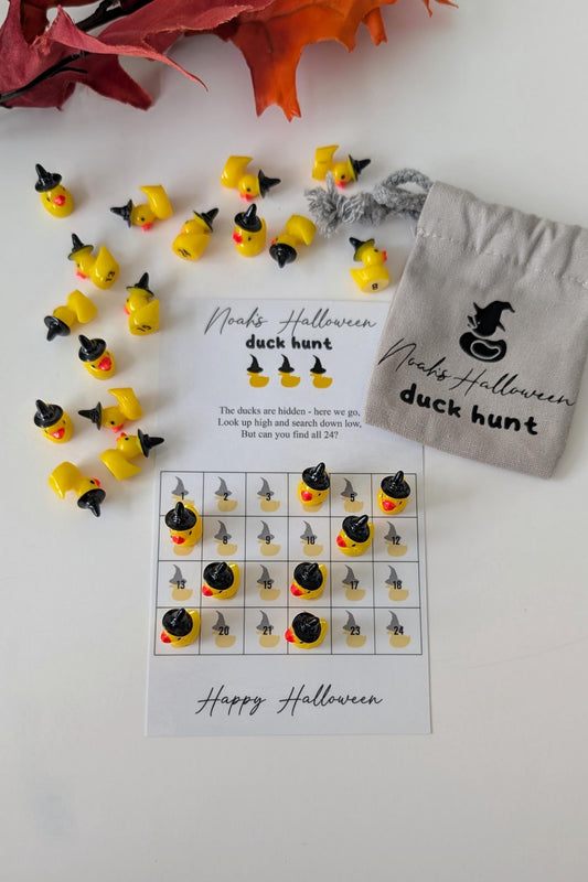 Personalised Halloween Duck Hunt Party Game | Family Game | Hide Ducks | 24 Duck Challenge | Boo Basket | Halloween Game