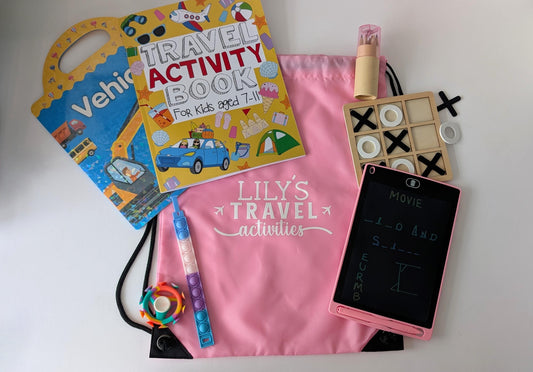 Personalised Travel Activities Bag | Fidget Toys | Toddler / Child Travel / Long Journey / Road Trip Ideas / Plane Ideas / Travel Ideas