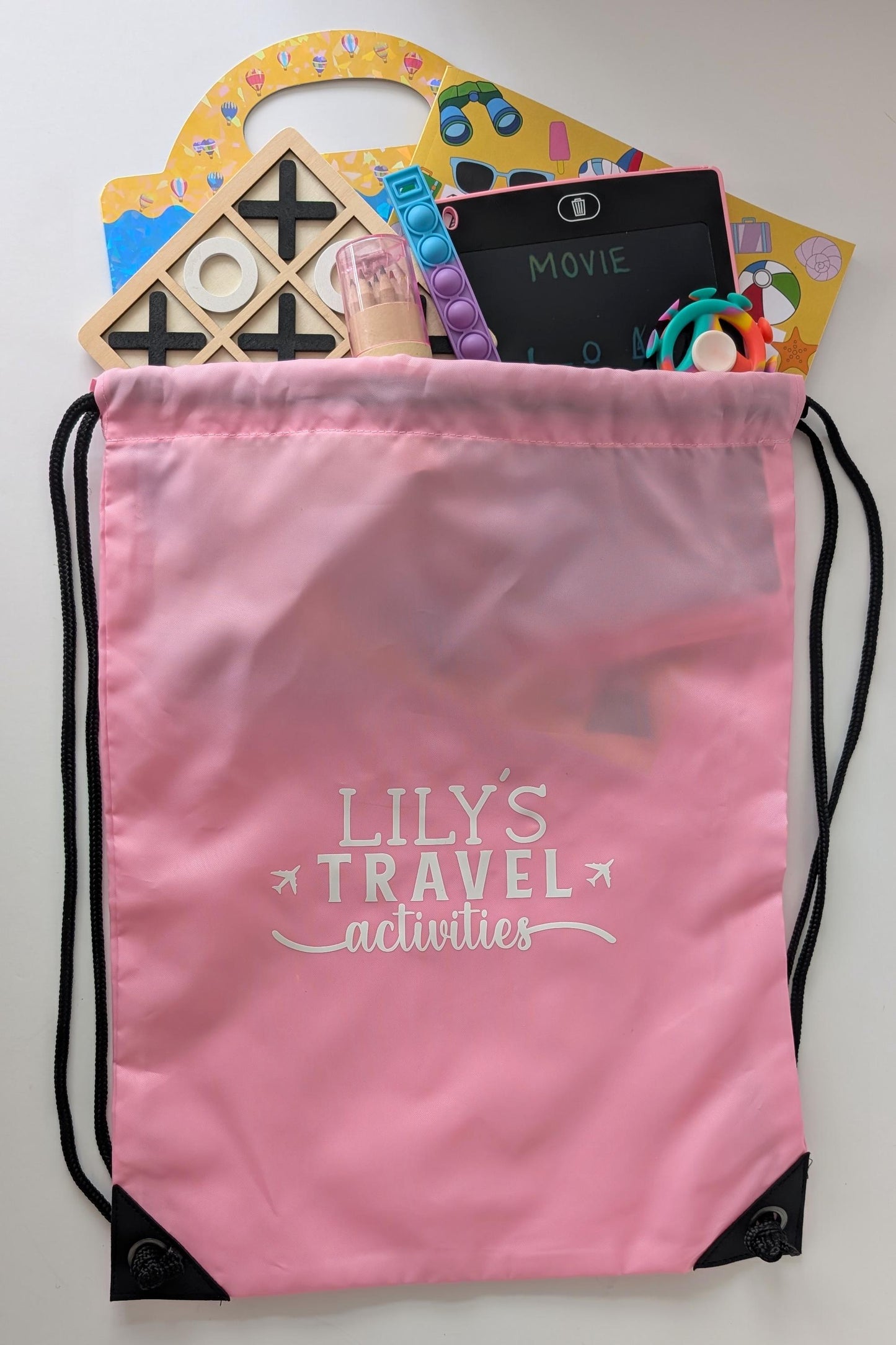 Personalised Travel Activities Bag | Fidget Toys | Toddler / Child Travel / Long Journey / Road Trip Ideas / Plane Ideas / Travel Ideas