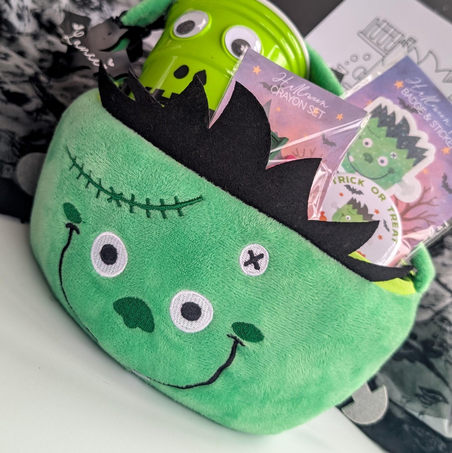 Personalised Kids Boo Basket | Halloween Bundle | Halloween Gift | Trick or Treat Basket | Halloween Hamper | Pumpkin Frankenstein Vampire