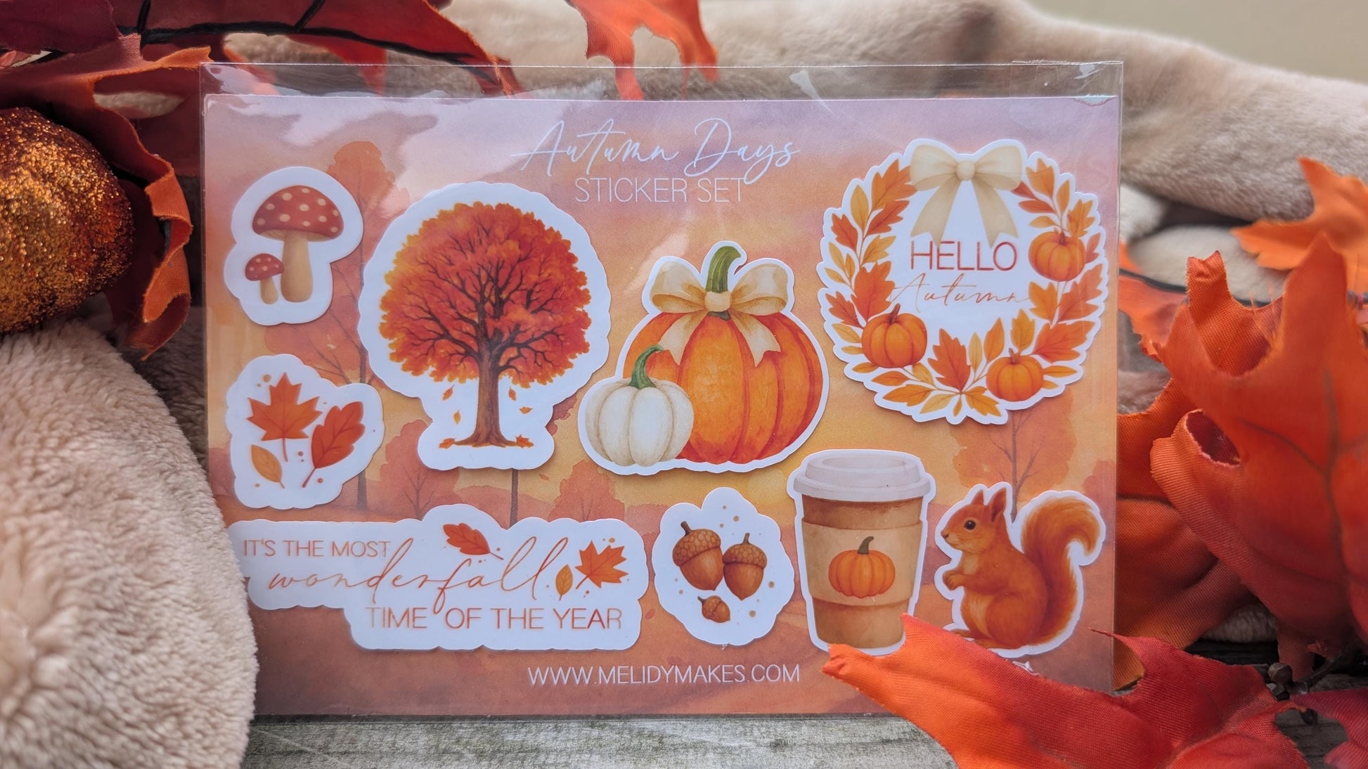 Autumn Vinyl Sticker Set | Fall Autumnal Planner Stickers | Junk Journal / Journalling Stickers / Waterproof Laminated Sticker Set