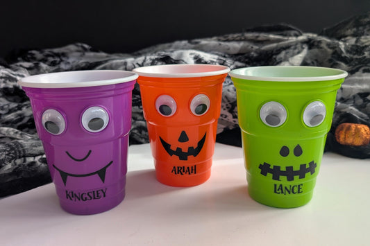 Personalised Kids Halloween Cup | Boo Basket Filler | Halloween Gift | Trick or Treat Gift | Pumpkin Frankenstein Vampire | Children's Cup