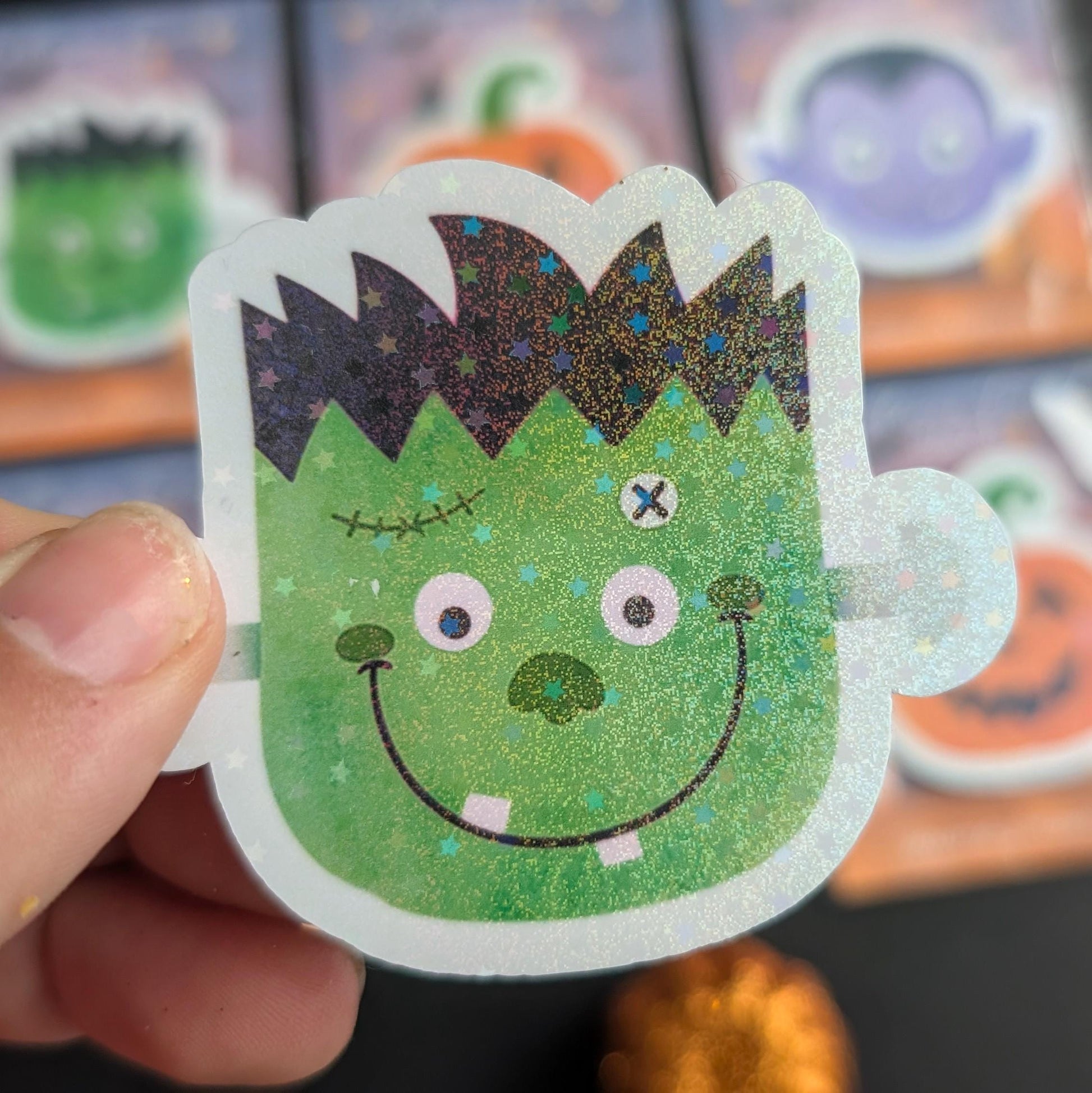 Personalised Halloween Sticker | Trick or Treat Sticker | Frankenstein / Pumpkin / Vampire Sticker | Kids Halloween Gift | Boo Basket Filler