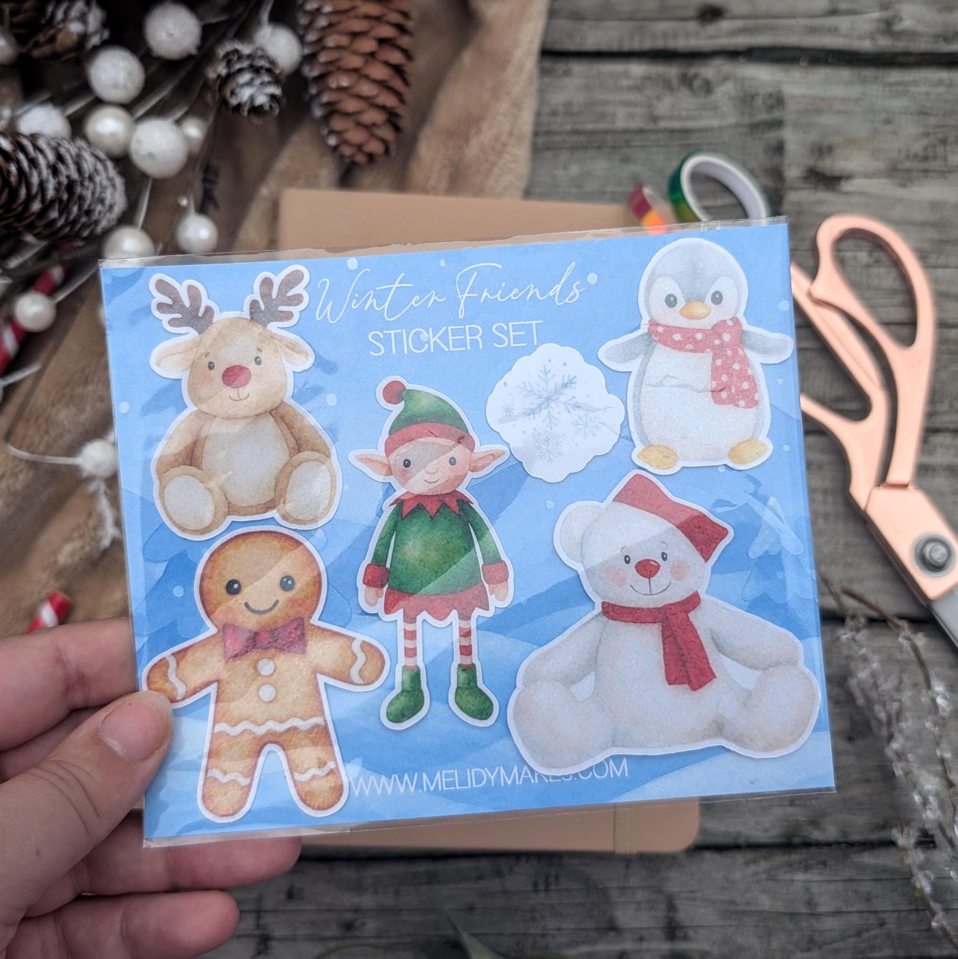 Winter Vinyl Sticker Set | Winter Christmas Planner Stickers | Junk Journal / Journalling Stickers / Waterproof Laminated Sticker Set