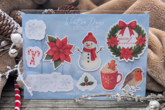 Winter Vinyl Sticker Set | Winter Christmas Planner Stickers | Junk Journal / Journalling Stickers / Waterproof Laminated Sticker Set