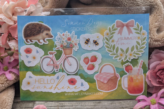 Summer Vinyl Sticker Set | Summer Holiday Planner Stickers | Junk Journal / Journalling Stickers / Waterproof Laminated Sticker Set