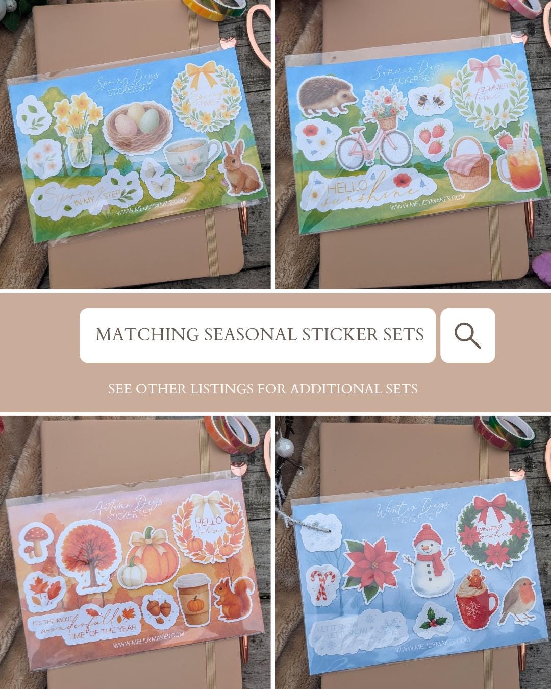 Summer Vinyl Sticker Set | Summer Holiday Planner Stickers | Junk Journal / Journalling Stickers / Waterproof Laminated Sticker Set