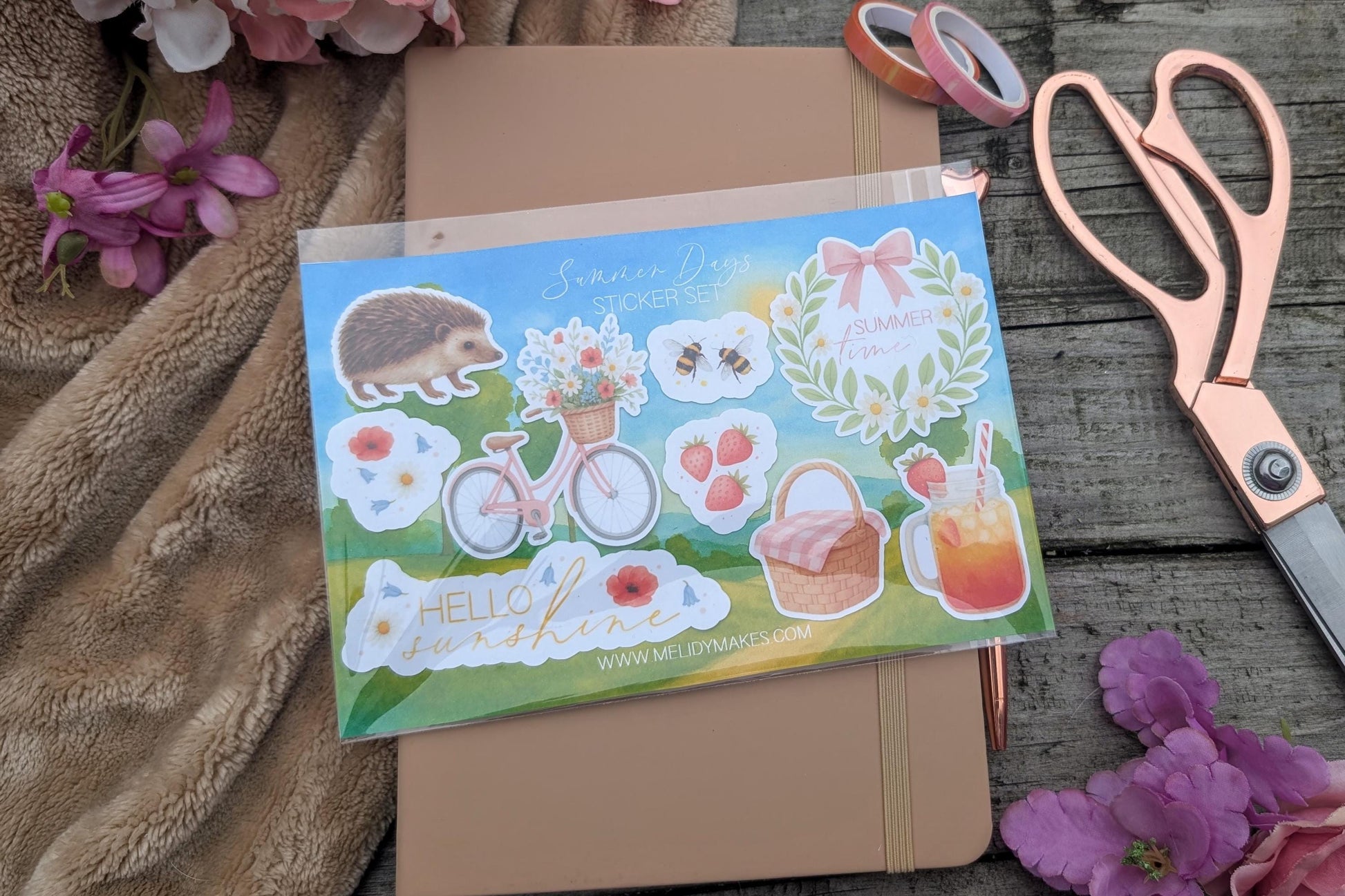 Summer Vinyl Sticker Set | Summer Holiday Planner Stickers | Junk Journal / Journalling Stickers / Waterproof Laminated Sticker Set