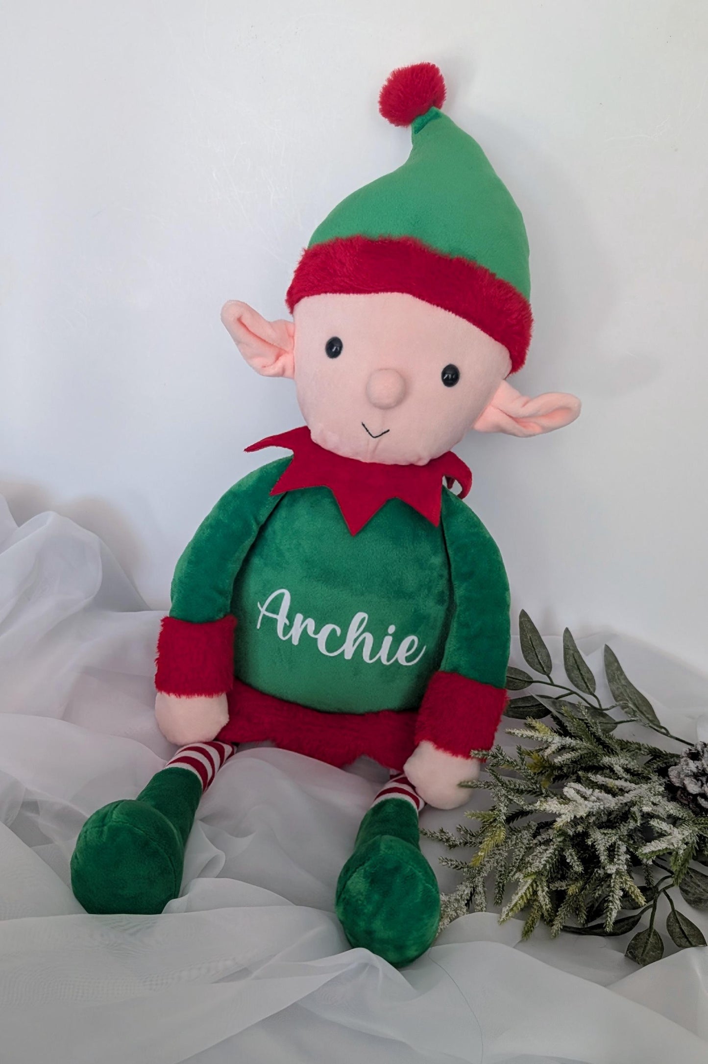 Personalised Christmas Elf Plush / Pajama Case | Large Elf Cuddly Toy | Kids Christmas Gift | Chirtmas Eve PJ's | Chirtmas Eve Box